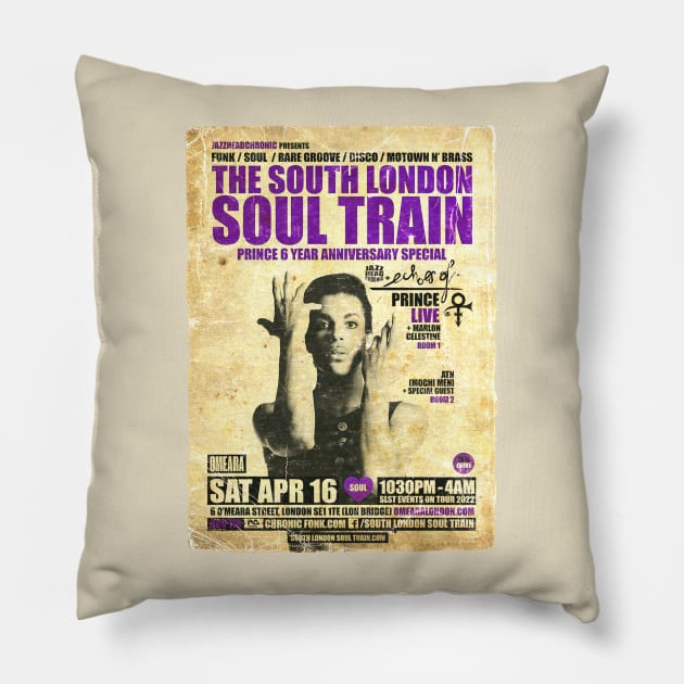 POSTER TOUR - SOUL TRAIN THE SOUTH LONDON 133 Pillow by Promags99