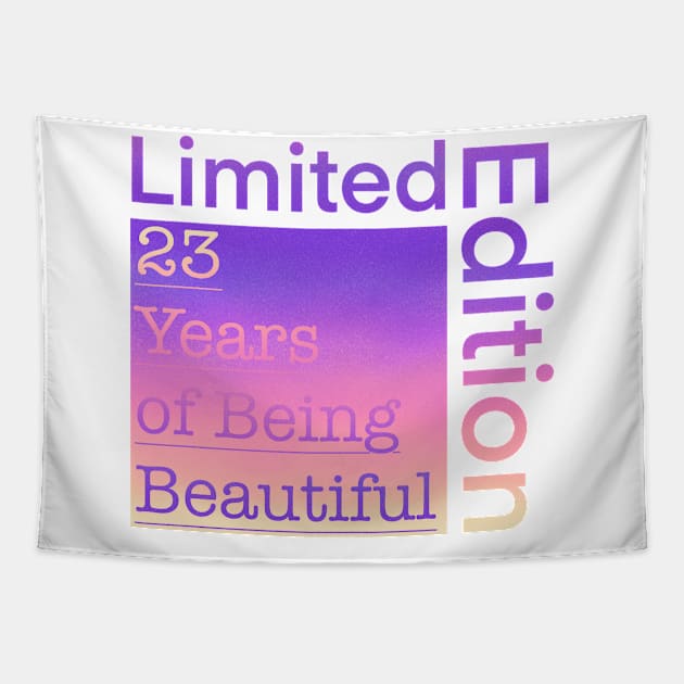 23 Year Old Gift Gradient Limited Edition 23th Retro Birthday Tapestry by Designora