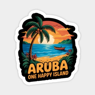 Aruba One Happy Island Souvenir Magnet