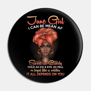 Queens Are Born In June Birthday T-Shirt for Black Women Pin