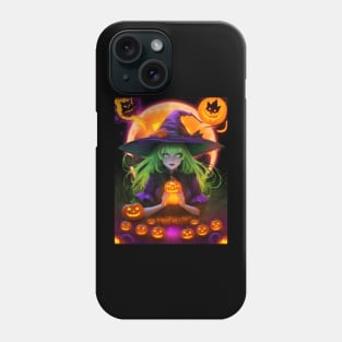 Halloween Cute Spooky Black Witch Phone Case