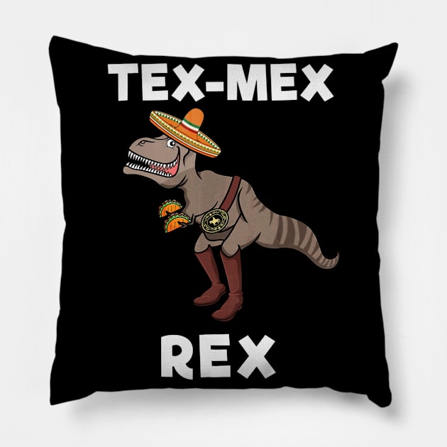 Tex Mex Rex Texas Mexican Cowboy Tyrannosaurus Dinosaur Pillow by AstridLdenOs