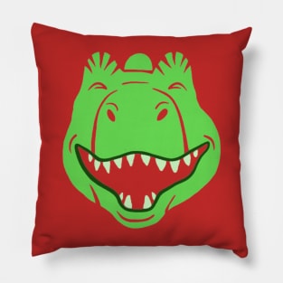 Green monster laughing Pillow