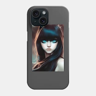 I spy with my cat eye - Digital Cat Girl Portrait Phone Case