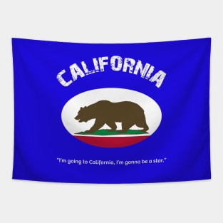 Bear Flag, Flag of California, Grizzly bear, “I’m going to California, I’m gonna be a star.” Tapestry