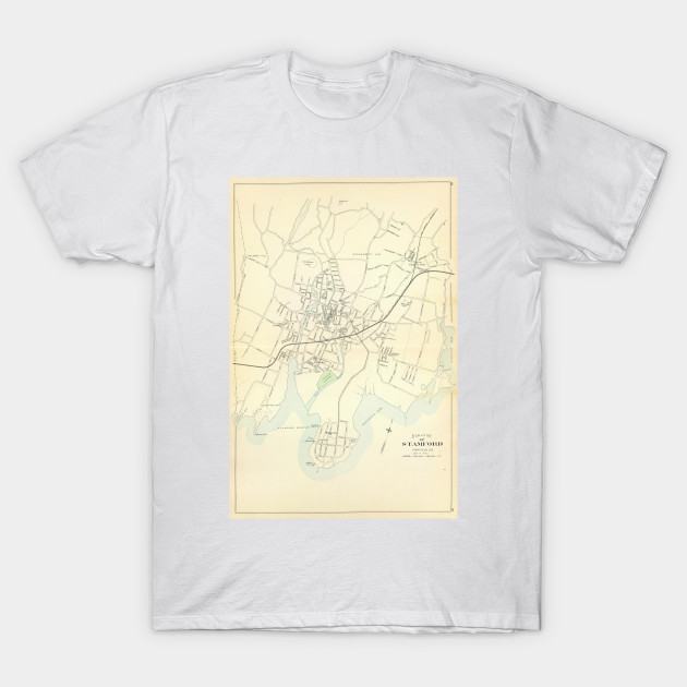 Vintage Map Of Stamford Ct 1893 Stamford Map T Shirt Teepublic