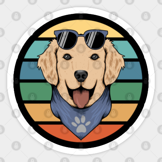 Awesome Vintage Golden Retriever Retro Apparel Retrievers Owner Lovers Person Golden Retriever Sticker Teepublic