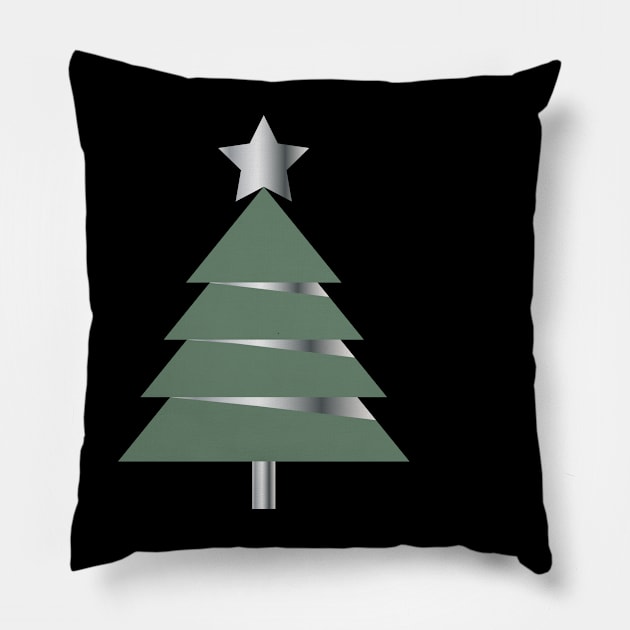 Pretty silver Xmas tree Pillow by Cute-Design