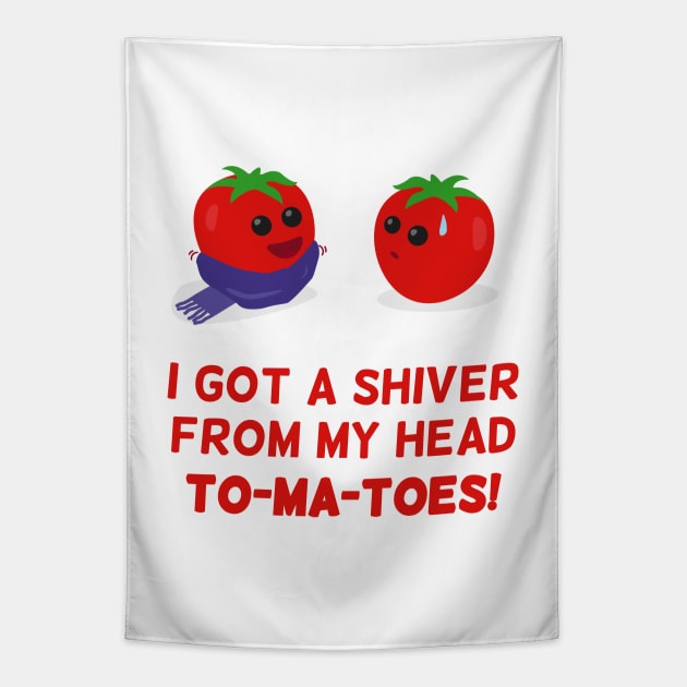 Cute Tomato Puns | Gift Ideas | Funny Food Sayings Tapestry by Fluffy-Vectors