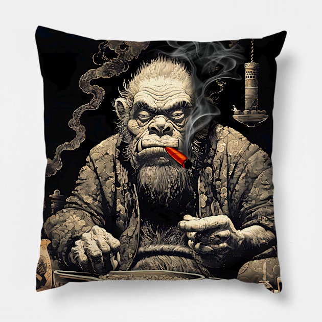 I Smoke Cigars Pillow by Puff Sumo