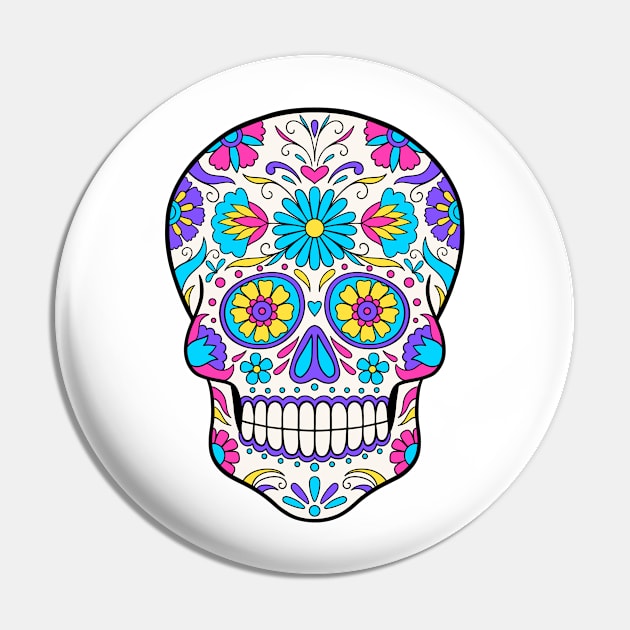 Sugar Skull Art Pin by InshynaArt