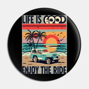 Retro Vintage Jeep - Enjoy the life Pin