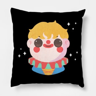 Funny and Happy Clown Cartoon Character for Halloween Pillow