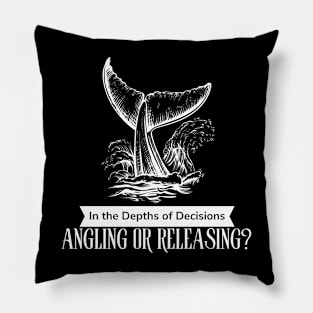 In the depths of decisions, fishing design Pillow