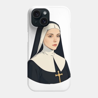 Illustration of a Modern Nun Phone Case