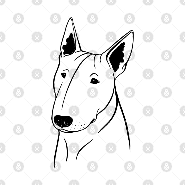Bull Terrier (Black and White) by illucalliart