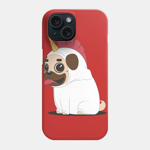 Unicorn Chicken Pug Phone Case by Printaha