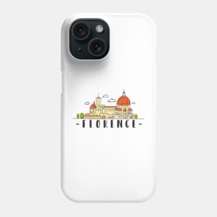 Florence Italy Skyline Hand Drawn Phone Case