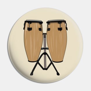 Bongo drum cartoon illustration Pin