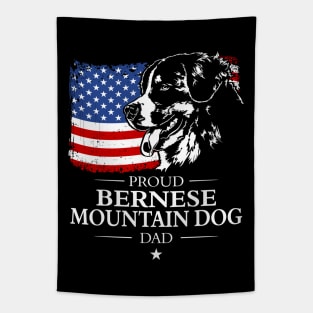 Proud Bernese Mountain Dog Dad American Flag patriotic dog Tapestry