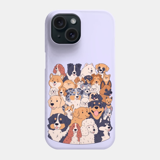 Cute cartoon dog breeds art Phone Case by Yarafantasyart