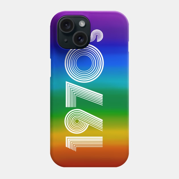 Rainbow Pride 1970s Retro Disco Font Phone Case by Art by Deborah Camp