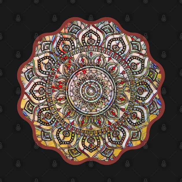 Digital Fluid Art Design from Original Flip Cup Technique - Colorful Mandala by AussieMumaArt