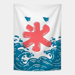 The Japanese ice  kanji sign Tapestry