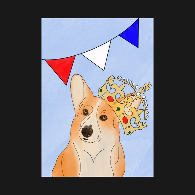 Royal Corgi With Bunting by Colzo Art