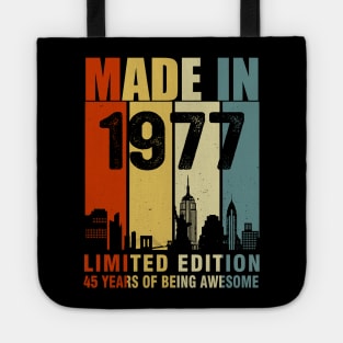 Made In 1977 Limited Edition 45 Years Of Being Awesome Tote