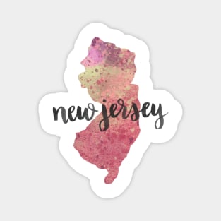 new jersey - calligraphy and abstract state outline Magnet