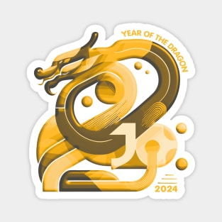 Golden Dragon 2024 - Year of the Dragon Magnet