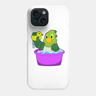 Parrot in Bathtub with Duck Phone Case