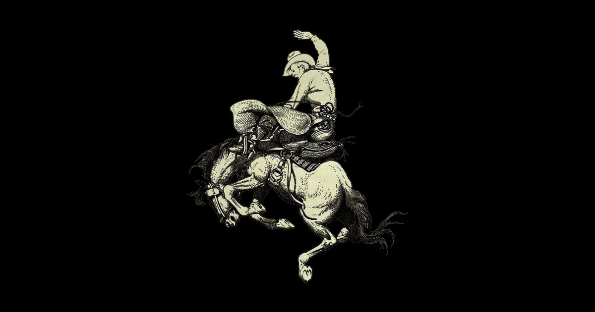 Traditional Cowboy Riding Horse Tattoo Traditional TShirt TeePublic