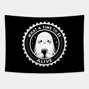 What a Time To Be Alive Happy Ghost by Tobe Fonseca Tapestry