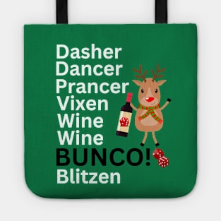 Funny Bunco Night Christmas Wine Wine Bunco Tote