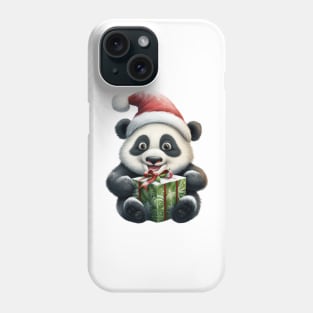 Baby Christmas Panda Bear With Gift Phone Case