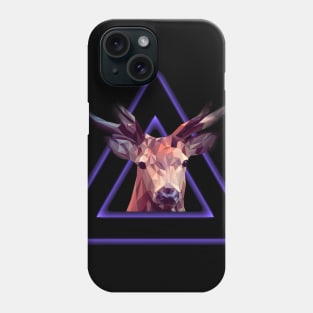 Geometric purple deer head triangle Phone Case