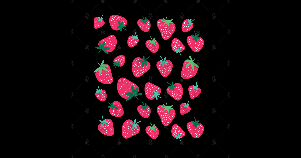 Adorable Strawberry Design - Strawberry Pattern - Sticker | TeePublic