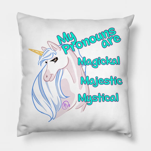 My pronouns are...Unicorn Pillow by Wayward Son Creations