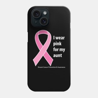 Breast cancer ribbon for aunt with white type Phone Case