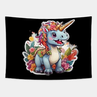 Unicorn Dinosaur, T-Rex Funny Unicorns Party Rainbow Squad Gifts for Kids Boys Girls Tapestry