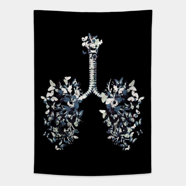Lung Anatomy / Cancer Awareness 17 Tapestry by Collagedream
