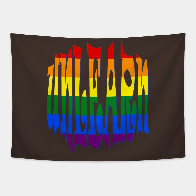 Unlearn Openminded Receptive LGBTQIA Pride Quote Tapestry by taiche