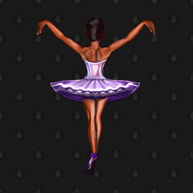 Ballet - African American ballerina 002 - brown skin ballerina dancing by Artonmytee