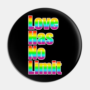 LGBT Love Has No Limit Rainbow Pin