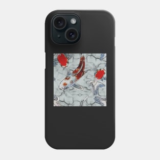 White Marble Koi Fish Phone Case