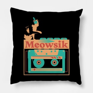 Retro Meowsik-Cat and Music lovers- Pillow