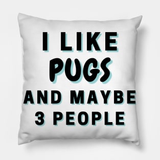 I Like Pugs And Maybe 3 People Pillow