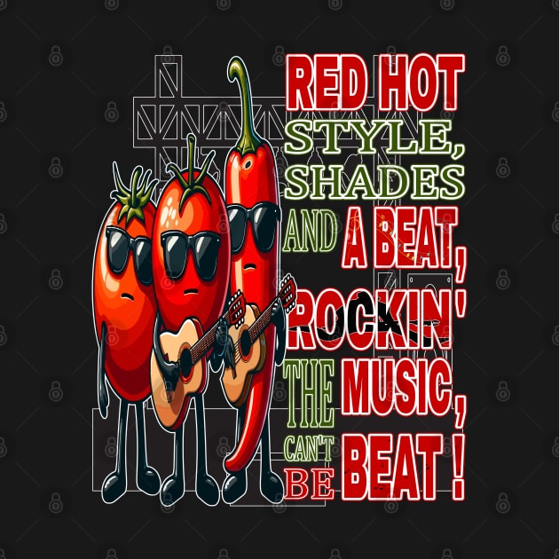 Red Hot Style Rockin the Beat, Groovy Veggie Band by maknatess